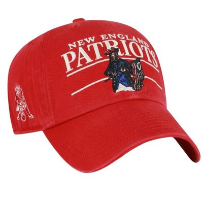 New England Patriots Men's Red 47 Throwback Graphic Clean Up Adjustable Hat New England Patriots Men's Red 47 Throwback Graphic Clean Up Adjustable Hat