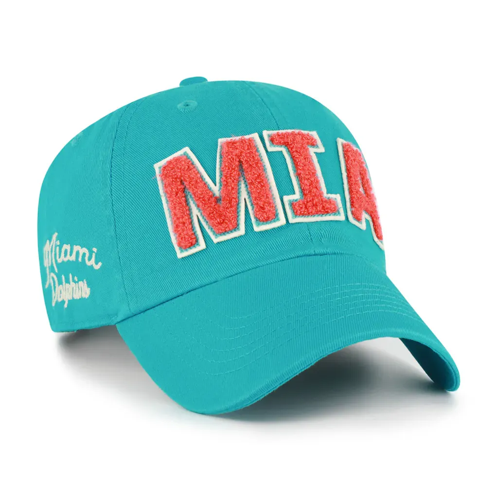 Miami Dolphins Men's Aqua Zoey 47 Brand Clean Up Adjustable Hat