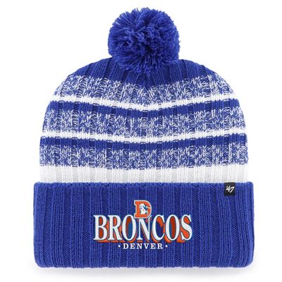 Denver Broncos Men's Historic 47 Brand Cuffed Pom Knit Hat Denver Broncos Men's Historic 47 Brand Cuffed Pom Knit Hat