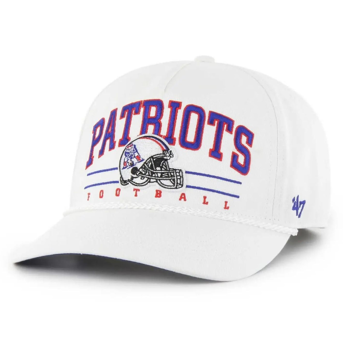 New England Patriots Men’s White Historic Roscoe 47 Hitch Snapback Hat