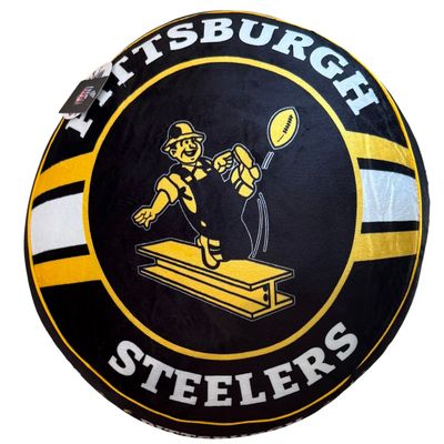 Pittsburgh Steelers Steely McBeam 15” Circle Plushlete Pillow Pittsburgh Steelers Steely McBeam 15” Circle Plushlete Pillow
