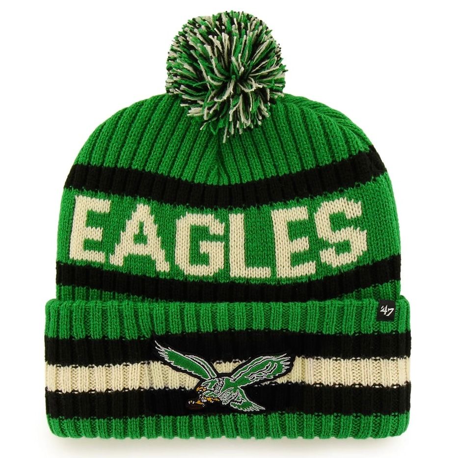 Philadelphia Eagles Men’s Historic Kelly Green 47 Bering Cuffed Pom Knit Hat