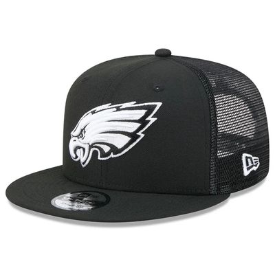 Philadelphia Eagles Men's Black New Era Trucker 9FIFTY Snapback Hat Philadelphia Eagles Men's Black New Era Trucker 9FIFTY Snapback Hat