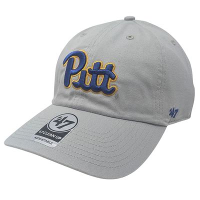 Pitt Panthers Men’s Gray 47 Brand Clean Up Adjustable Hat