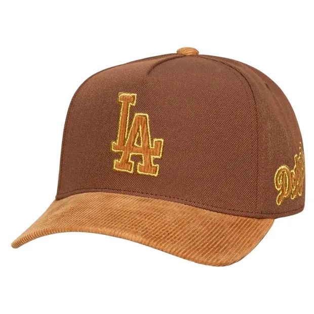 Los Angeles Dodgers Men's Caramel Brown Corduroy City Name Side Patch Mitchell & Ness Snapback Hat Los Angeles Dodgers Men's Caramel Brown Corduroy City Name Side Patch Mitchell & Ness Snapback Hat