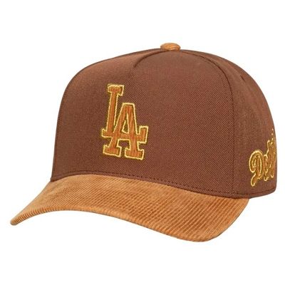 Los Angeles Dodgers Men's Caramel Brown Corduroy City Name Side Patch Mitchell & Ness Snapback Hat Los Angeles Dodgers Men's Caramel Brown Corduroy City Name Side Patch Mitchell & Ness Snapback Hat