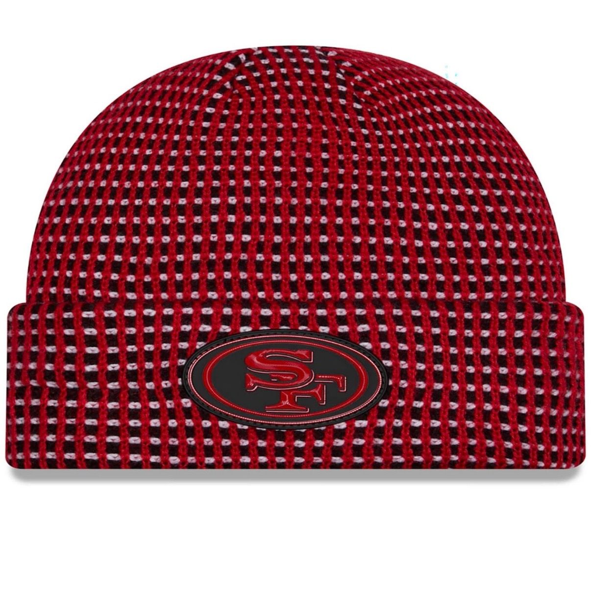 San Francisco 49ers Men's Red 2026 New Era Sideline Cuffed Knit Hat San Francisco 49ers Men's Red 2026 New Era Sideline Cuffed Knit Hat