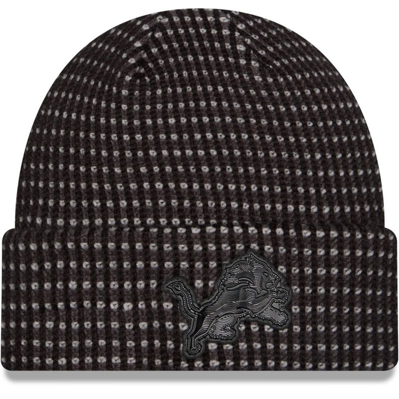 Detroit Lions Men's Black 2026 New Era Sideline Cuffed Knit Hat