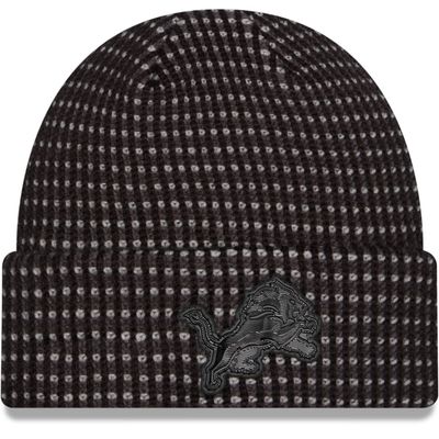 Detroit Lions Men's Black 2026 New Era Sideline Cuffed Knit Hat Detroit Lions Men's Black 2026 New Era Sideline Cuffed Knit Hat