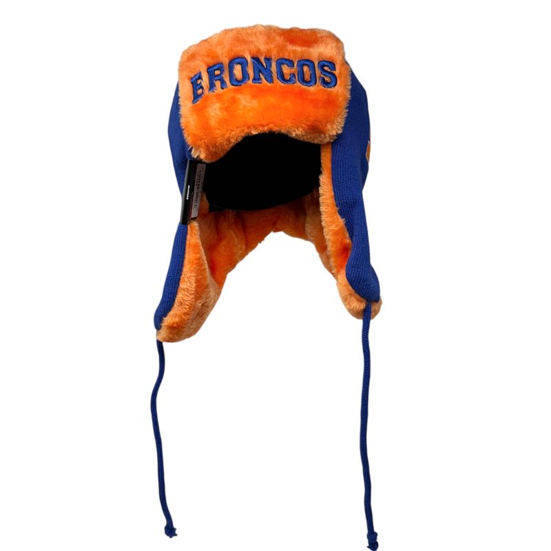Denver Broncos Men's Historic New Era Helmet Head Trapper Knit Hat