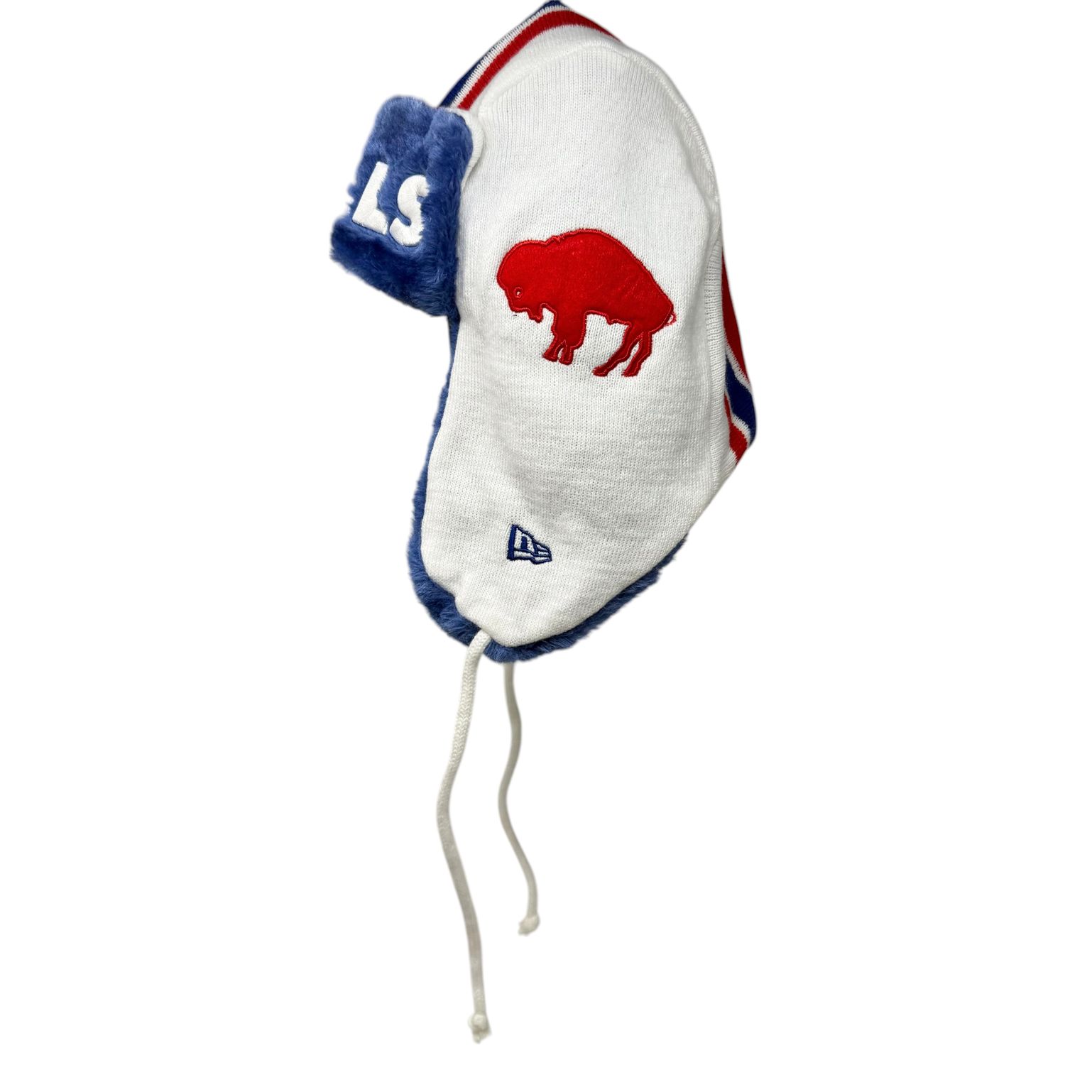 Buffalo Bills Men's Historic New Era Helmet Head Trapper Knit Hat Buffalo Bills Men's Historic New Era Helmet Head Trapper Knit Hat