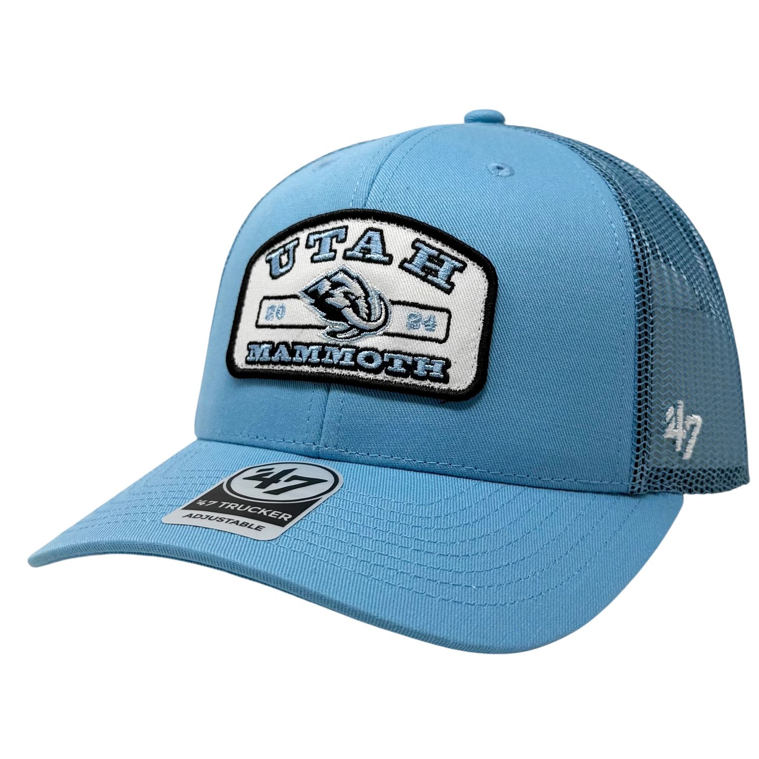 Utah Mammoth Men's Light Blue 47 Adjustable Trucker Hat