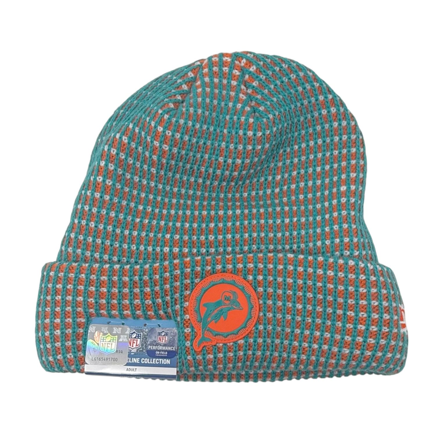 Miami Dolphins Men's Historic Aqua 2026 New Era Sideline Cuffed Knit Hat