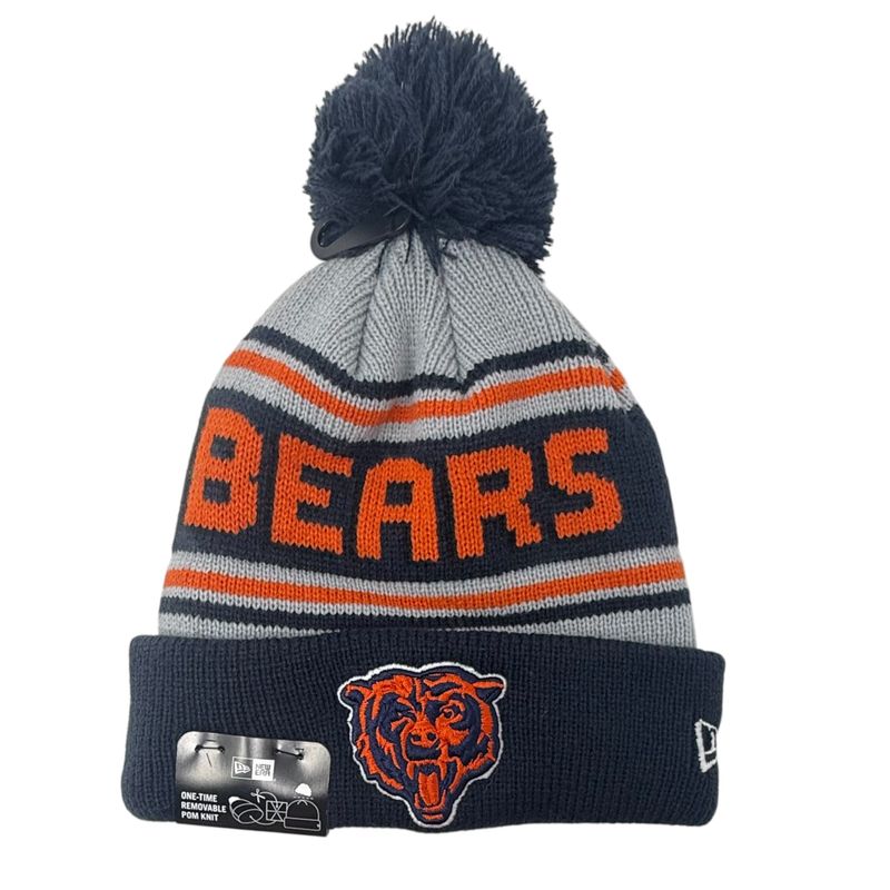 Chicago Bears Men’s Navy Wordmark New Era Knit Pom Hat