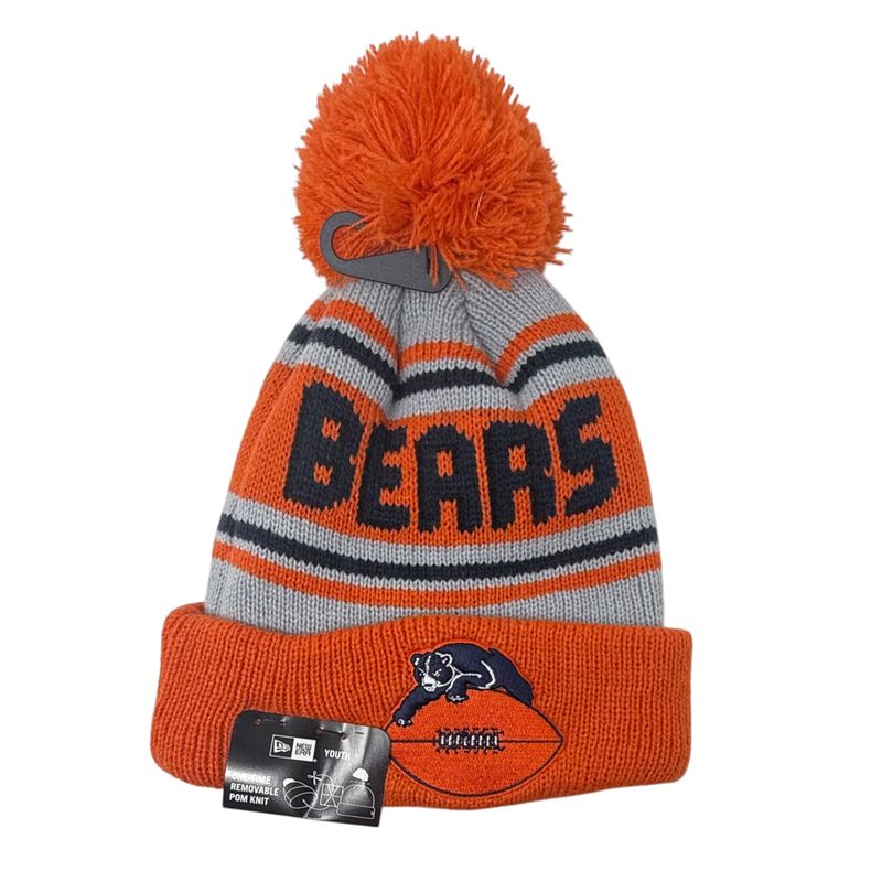 Chicago Bears Youth Orange New Era Cuffed Pom Knit Hat Chicago Bears Youth Orange New Era Cuffed Pom Knit Hat