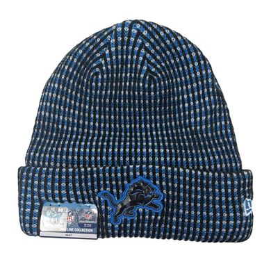 Detroit Lions Men's Blue 2026 New Era Sideline Cuffed Knit Hat Detroit Lions Men's Blue 2026 New Era Sideline Cuffed Knit Hat