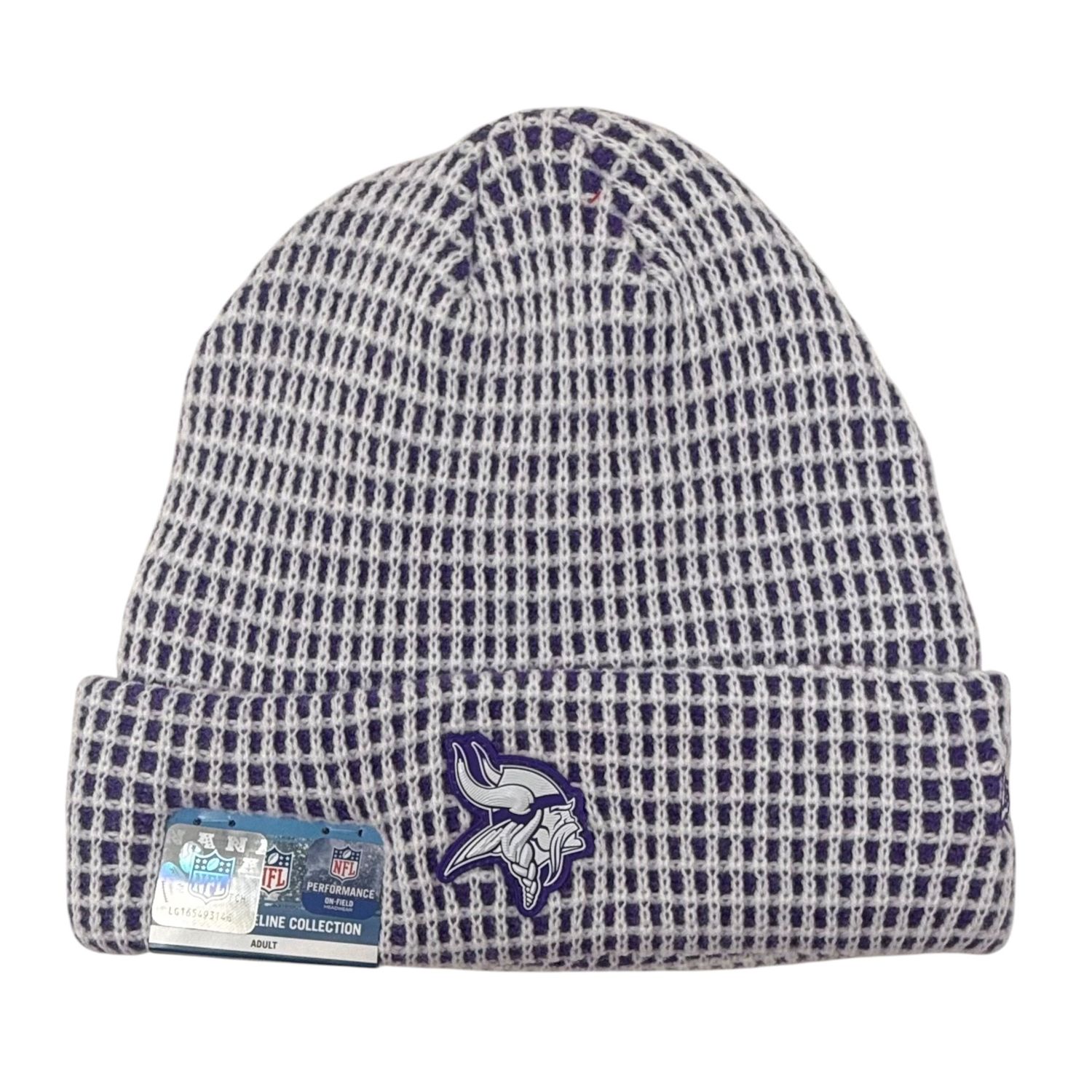 Minnesota Vikings Men's White 2026 New Era Sideline Cuffed Knit Hat Minnesota Vikings Men's White 2026 New Era Sideline Cuffed Knit Hat