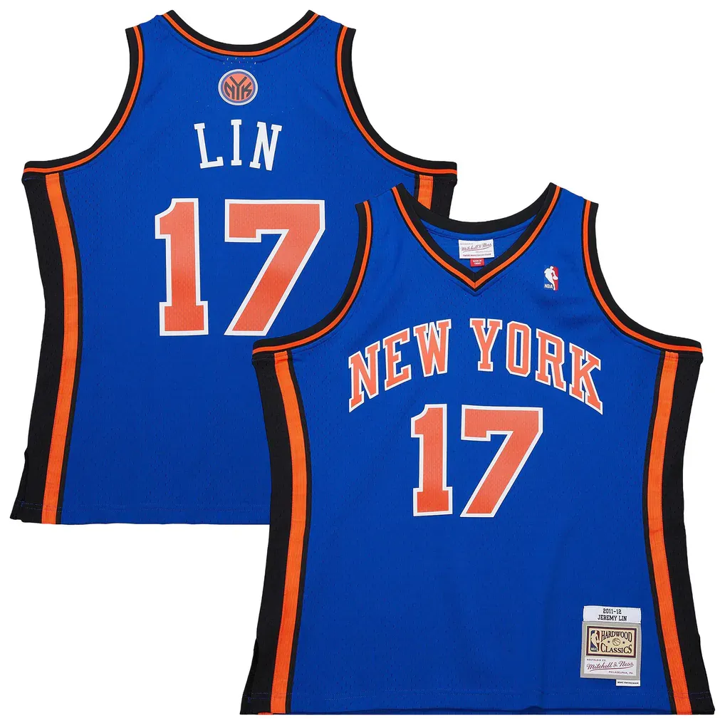 New York Knicks Jeremy Lin 2011-12 Men's Blue Mitchell & Ness Swingman Jersey New York Knicks Jeremy Lin 2011-12 Men's Blue Mitchell & Ness Swingman Jersey