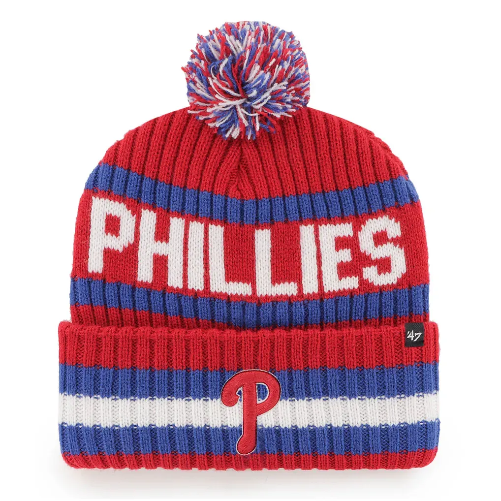 Philadelphia Phillies Men’s 47 Bering Cuffed Pom Knit Hat Philadelphia Phillies Men’s 47 Bering Cuffed Pom Knit Hat