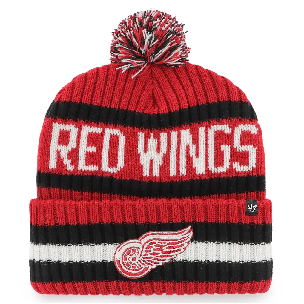Detroit Red Wings Men’s Red 47 Bering Cuffed Pom Knit Hat Detroit Red Wings Men’s Red 47 Bering Cuffed Pom Knit Hat