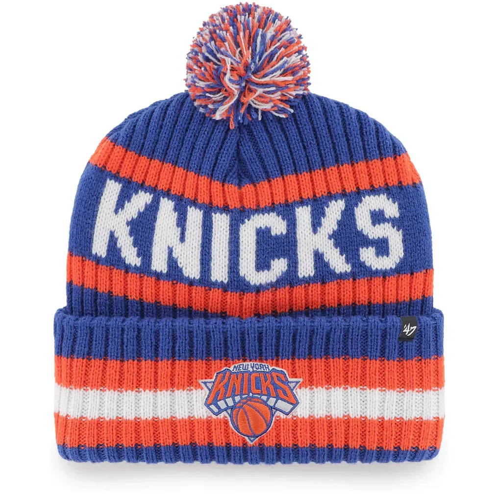 New York Knicks Men’s Blue 47 Bering Cuffed Pom Knit Hat New York Knicks Men’s Blue 47 Bering Cuffed Pom Knit Hat
