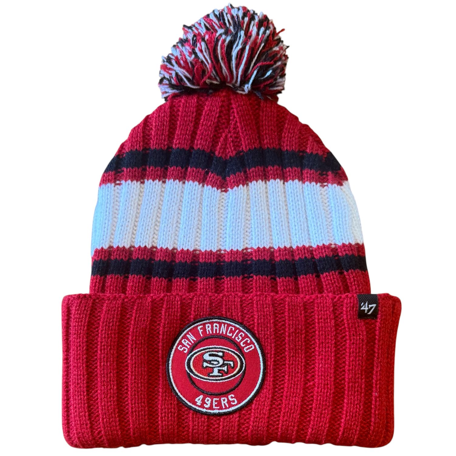San Francisco 49ers Men's 47 Plateau Cuffed Pom Knit Hat San Francisco 49ers Men's 47 Plateau Cuffed Pom Knit Hat
