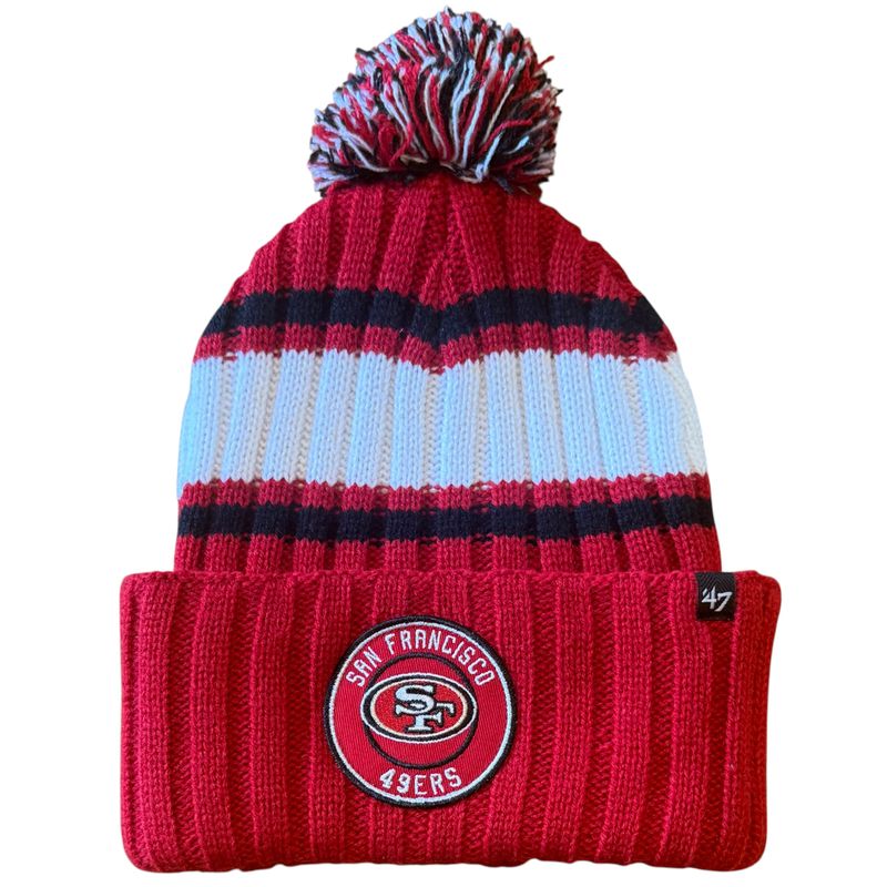 San Francisco 49ers Men's 47 Plateau Cuffed Pom Knit Hat San Francisco 49ers Men's 47 Plateau Cuffed Pom Knit Hat