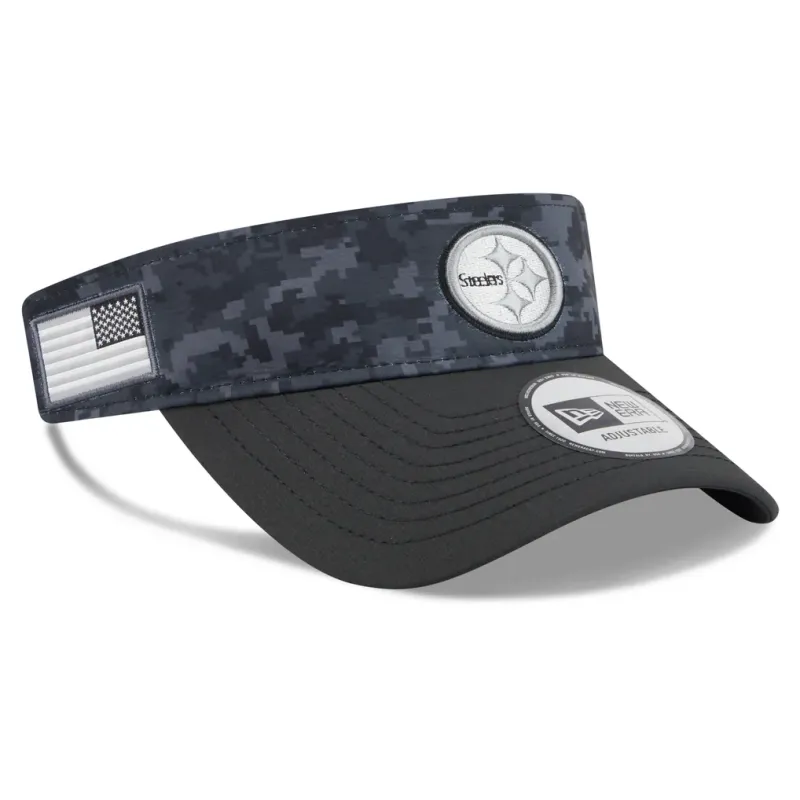 Pittsburgh Steelers Men's Black New Era Salute to Service Adjustable Visor Pittsburgh Steelers Men's Black New Era Salute to Service Adjustable Visor