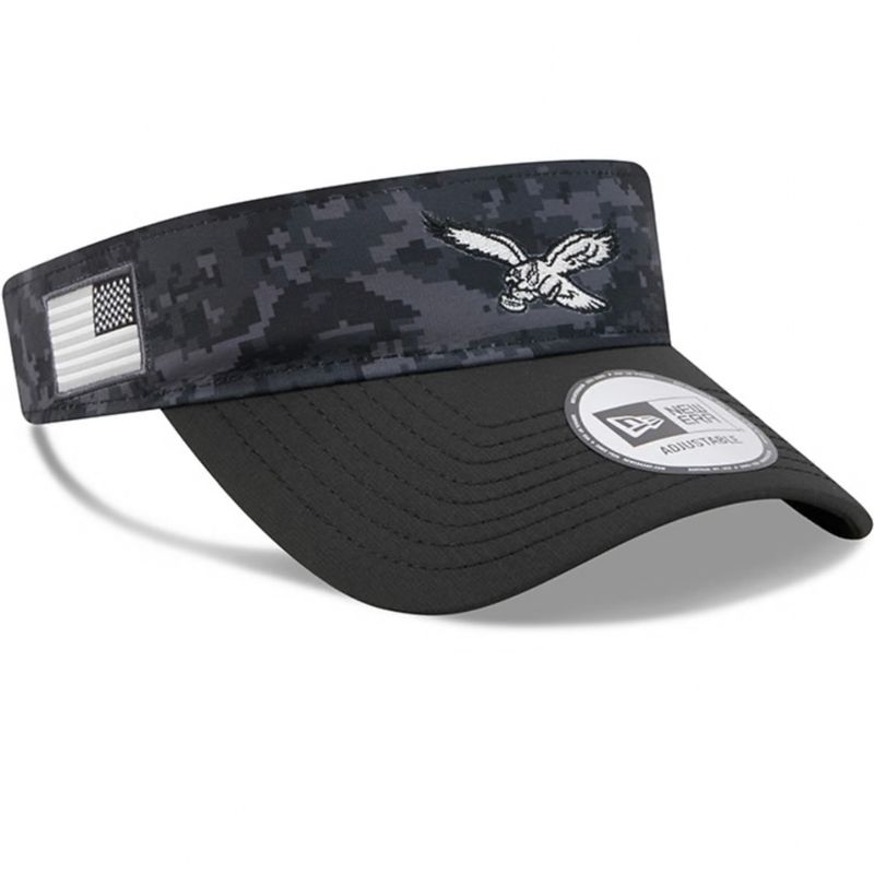 Philadelphia Eagles Men's Historic Black New Era Salute to Service Adjustable Visor Philadelphia Eagles Men's Historic Black New Era Salute to Service Adjustable Visor