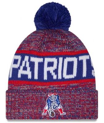 New England Patriots Men’s Historic New Era Tri-Color Knit Pom Hat New England Patriots Men’s Historic New Era Tri-Color Knit Pom Hat