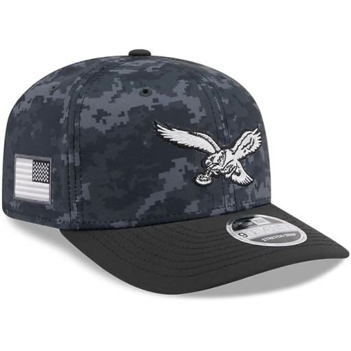 Philadelphia Eagles Men's Historic Black New Era Salute to Service 9SEVENTY Adjustable Hat