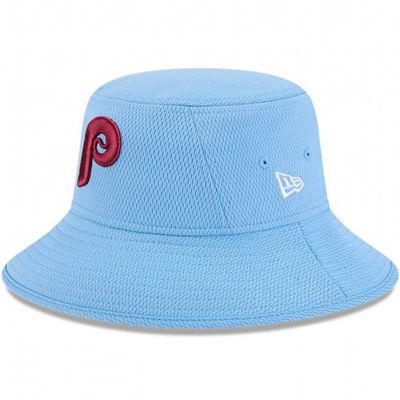 Philadelphia Phillies Men's Light Blue Spring Training Bucket Hat Philadelphia Phillies Men's Light Blue Spring Training Bucket Hat
