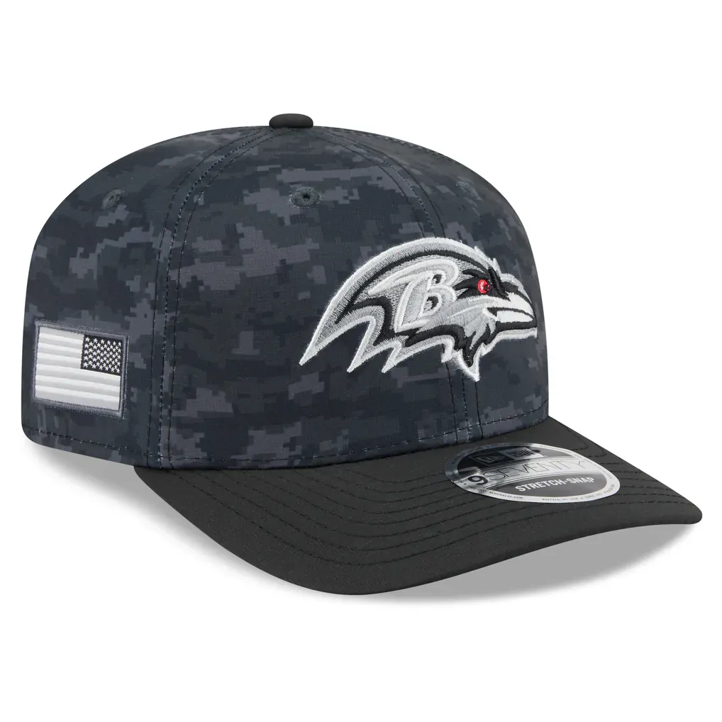 Baltimore Ravens Men's Black New Era Salute to Service 9SEVENTY Adjustable Hat Baltimore Ravens Men's Black New Era Salute to Service 9SEVENTY Adjustable Hat