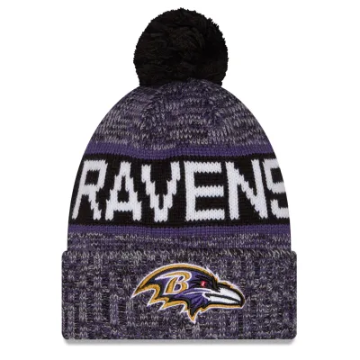 Baltimore Ravens Men’s New Era Tri-Color Knit Pom Hat Baltimore Ravens Men’s New Era Tri-Color Knit Pom Hat