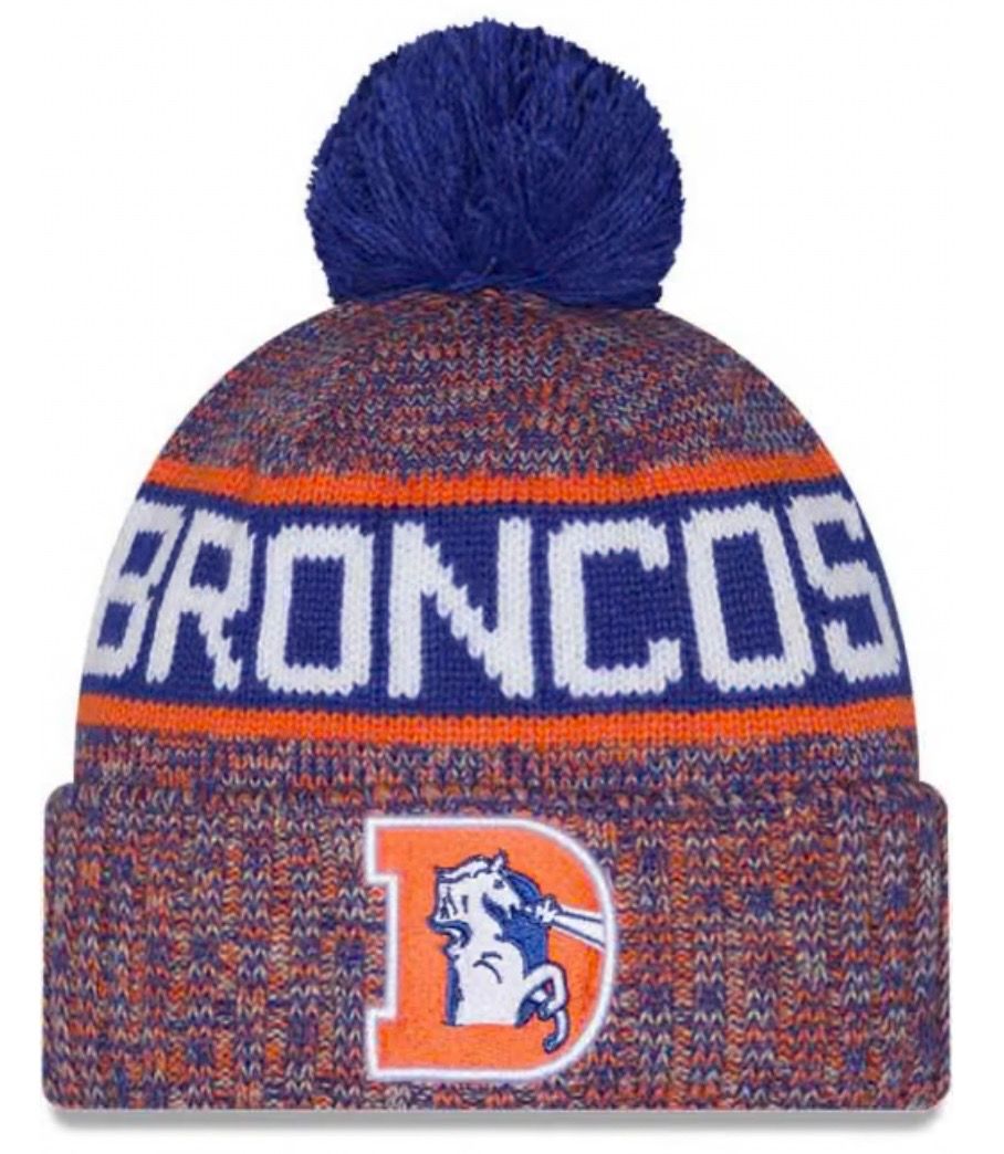 Denver Broncos Men’s Historic New Era Tri-Color Knit Pom Hat
