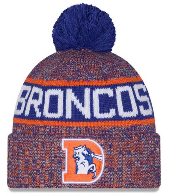 Denver Broncos Men’s Historic New Era Tri-Color Knit Pom Hat