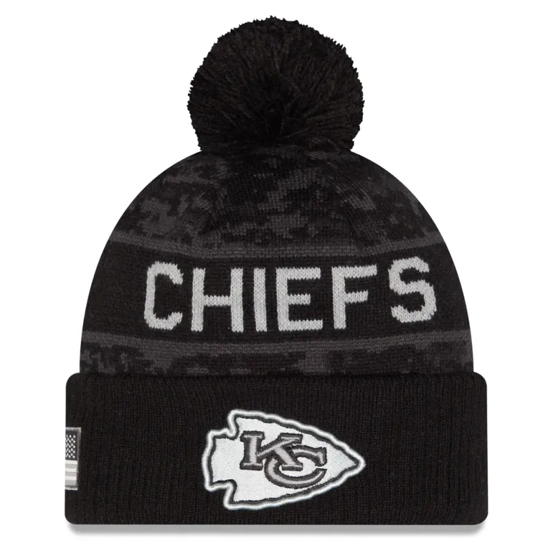 Kansas City Chiefs Men’s NFL Salute to Service Cuffed Pom Knit Hat Kansas City Chiefs Men’s NFL Salute to Service Cuffed Pom Knit Hat