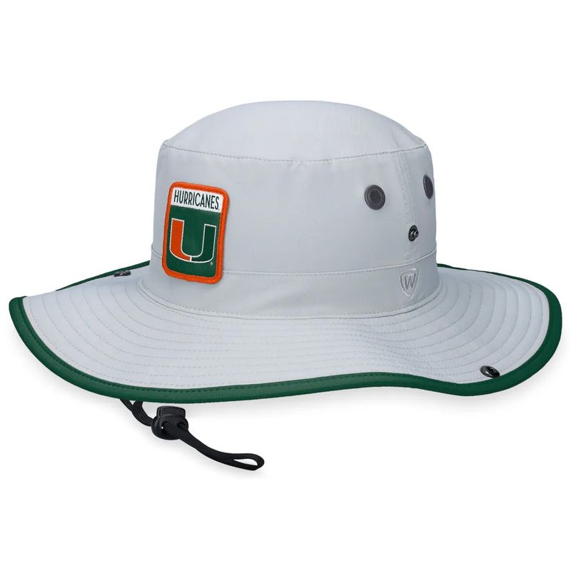 Miami Hurricanes Gray Top of the World Steady Bucket Hat