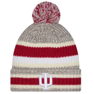 Indiana Hoosiers Men’s New Era Knit Striped Classic Cuffed Knit Pom Hat Indiana Hoosiers Men’s New Era Knit Striped Classic Cuffed Knit Pom Hat