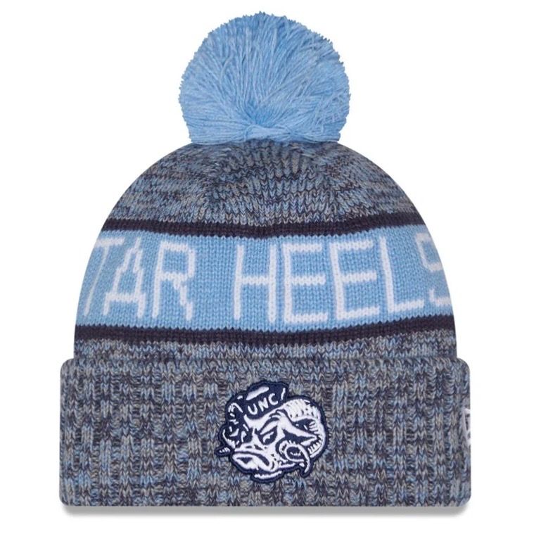 North Carolina Tar Heels Men’s New Era Tri-Color Knit Pom Hat North Carolina Tar Heels Men’s New Era Tri-Color Knit Pom Hat