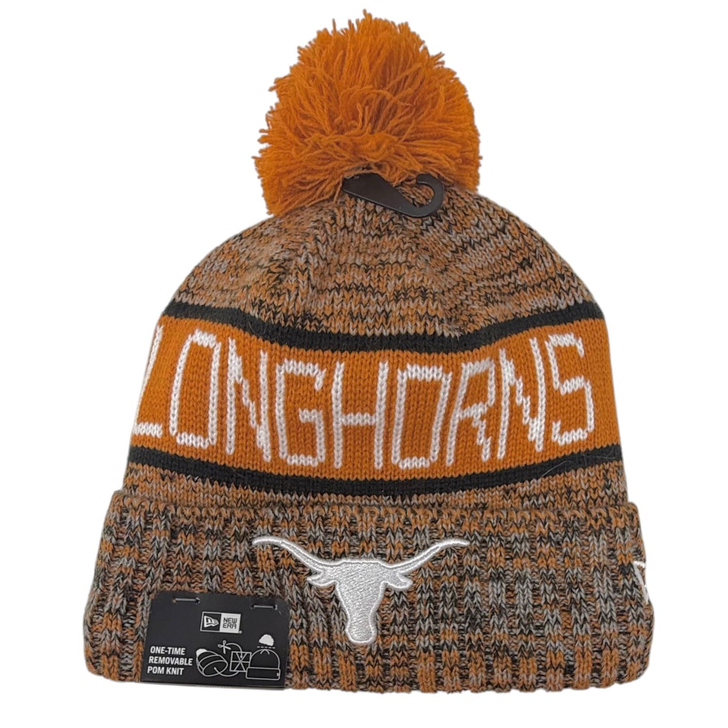 Texas Longhorns Men’s New Era Tri-Color Knit Pom Hat Texas Longhorns Men’s New Era Tri-Color Knit Pom Hat