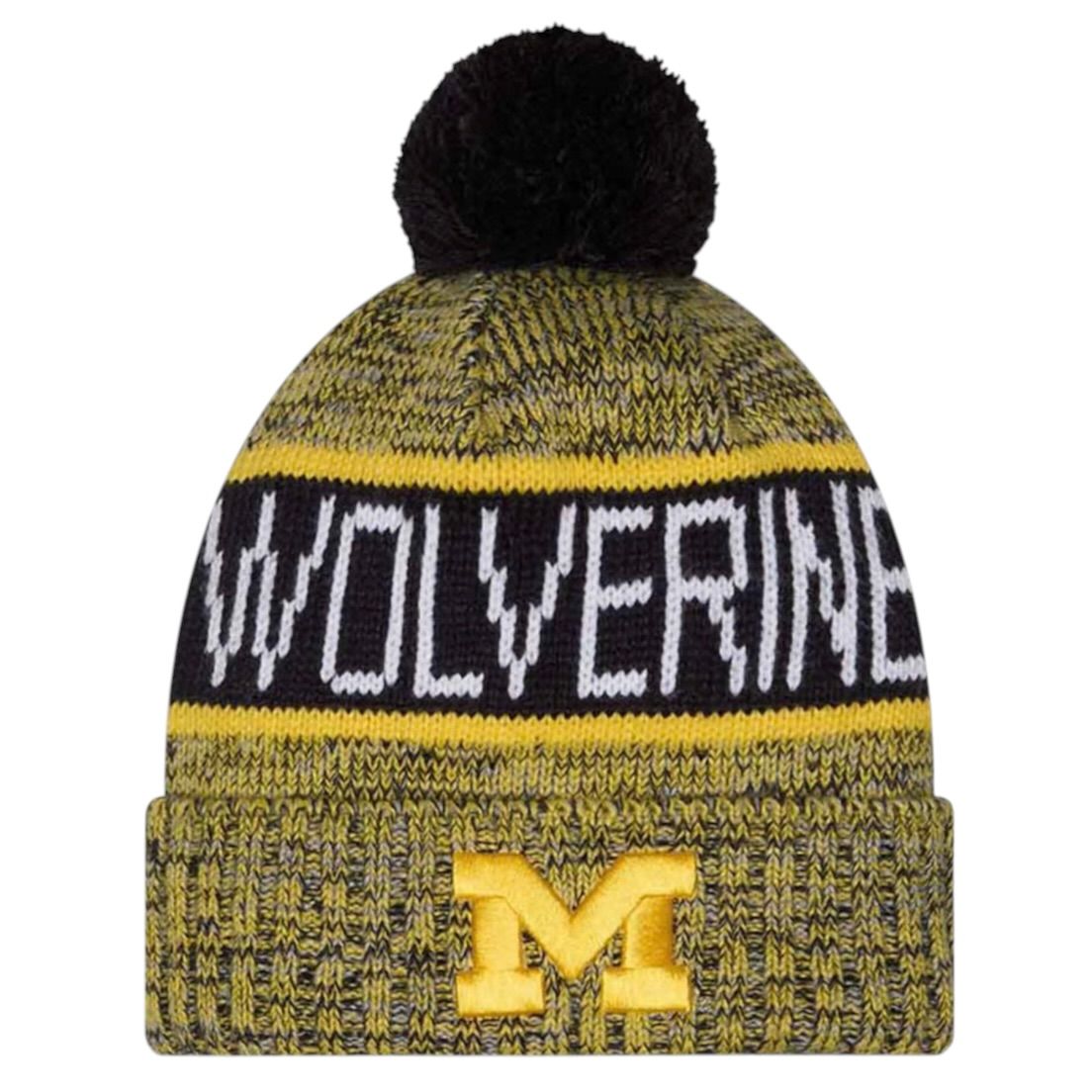 Michigan Wolverines Men’s New Era Tri-Color Knit Pom Hat Michigan Wolverines Men’s New Era Tri-Color Knit Pom Hat