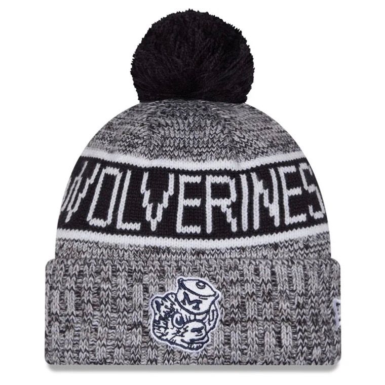 Michigan Wolverines Men’s Alternate New Era Tri-Color Knit Pom Hat Michigan Wolverines Men’s Alternate New Era Tri-Color Knit Pom Hat