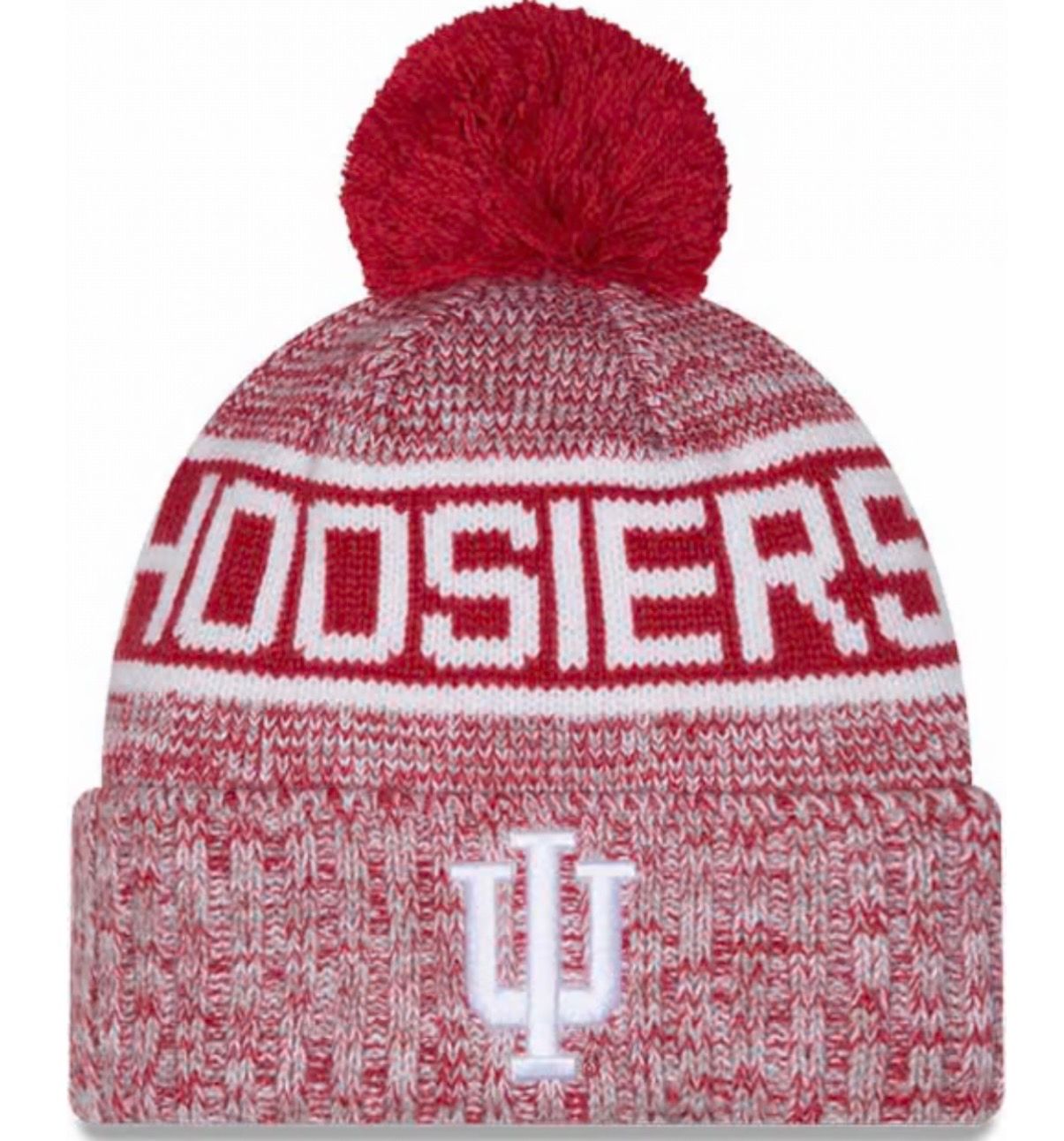 Indiana Hoosiers Men’s New Era Tri-Color Knit Pom Hat Indiana Hoosiers Men’s New Era Tri-Color Knit Pom Hat