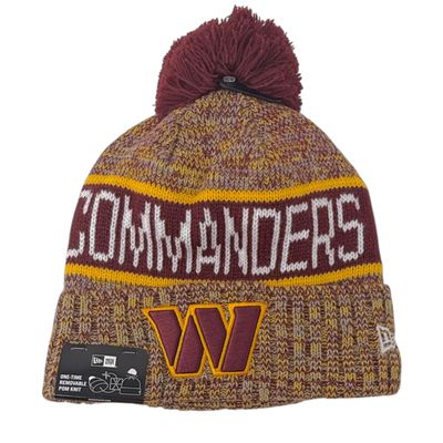 Washington Commanders Men’s New Era Tri-Color Knit Pom Hat Washington Commanders Men’s New Era Tri-Color Knit Pom Hat
