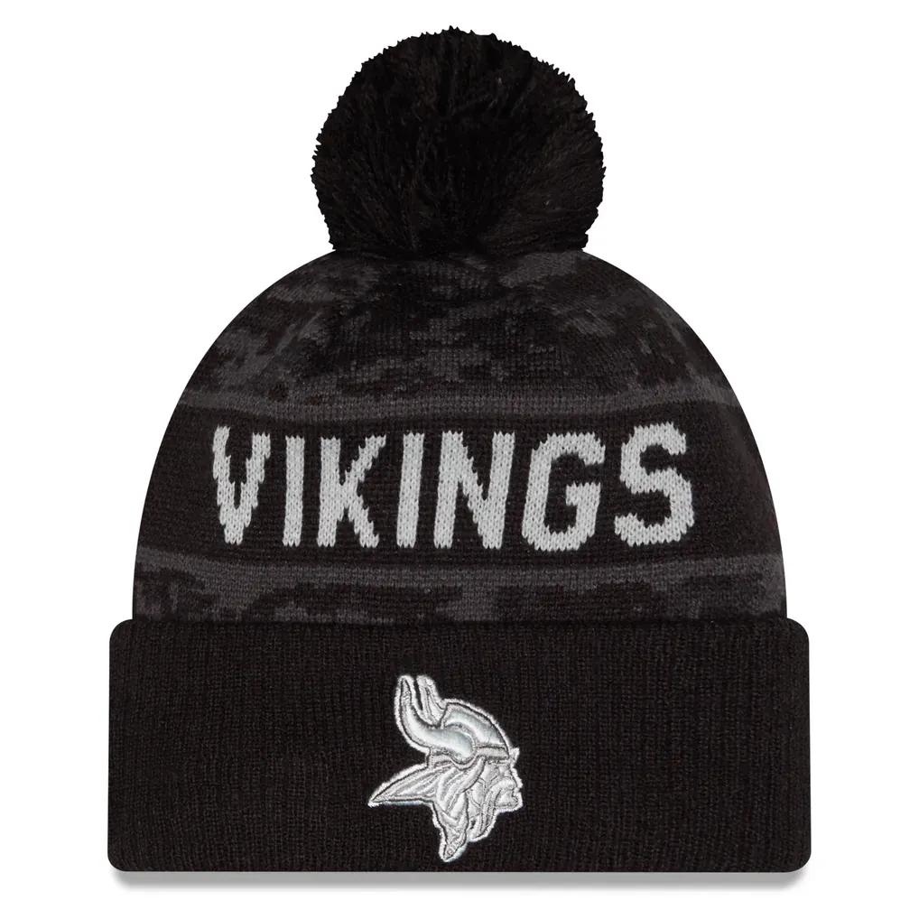 Minnesota Vikings Men’s NFL Salute to Service Cuffed Pom Knit Hat Minnesota Vikings Men’s NFL Salute to Service Cuffed Pom Knit Hat