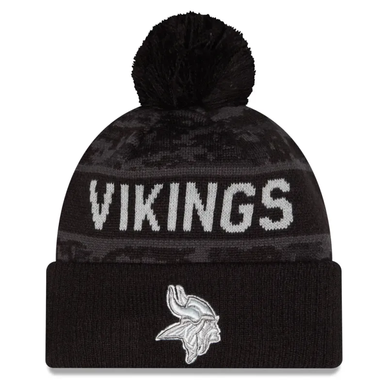 Minnesota Vikings Men’s NFL Salute to Service Cuffed Pom Knit Hat Minnesota Vikings Men’s NFL Salute to Service Cuffed Pom Knit Hat