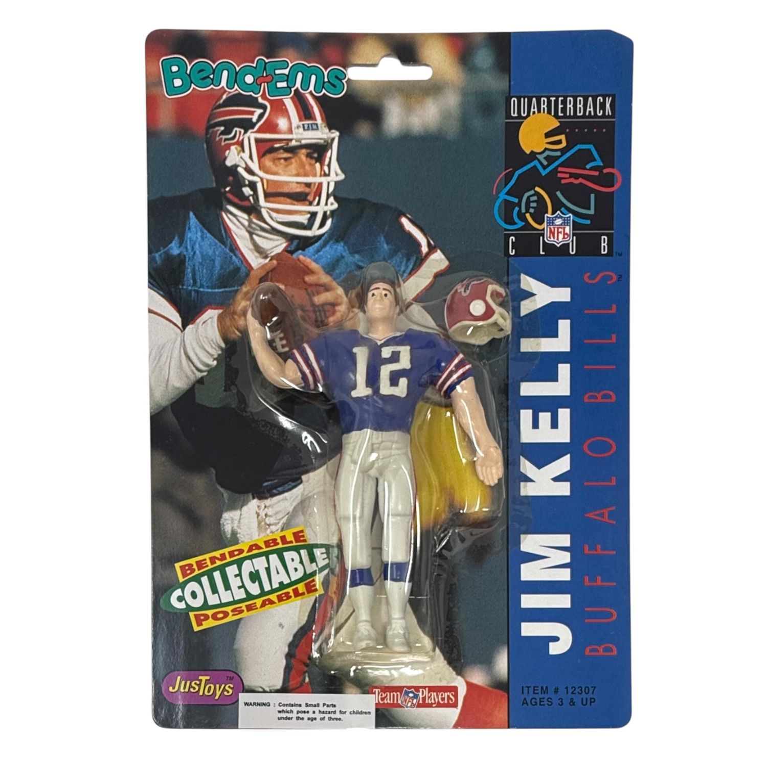 Buffalo Bills Jim Kelly NFL Quarterback Club 5" Bend-Ems Figure