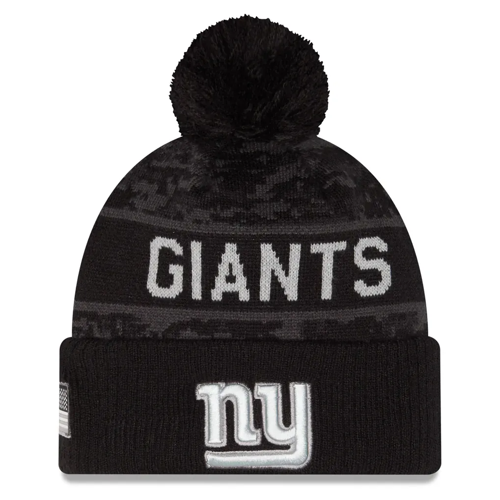 New York Giants Men’s NFL Salute to Service Cuffed Pom Knit Hat New York Giants Men’s NFL Salute to Service Cuffed Pom Knit Hat
