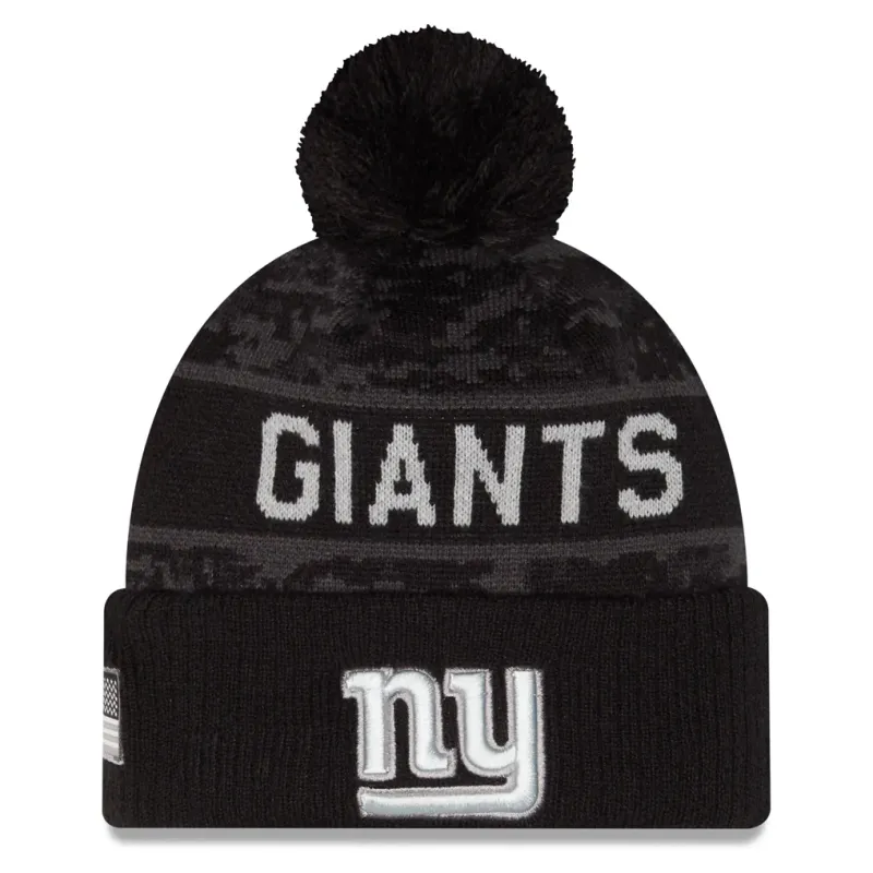 New York Giants Men’s NFL Salute to Service Cuffed Pom Knit Hat New York Giants Men’s NFL Salute to Service Cuffed Pom Knit Hat